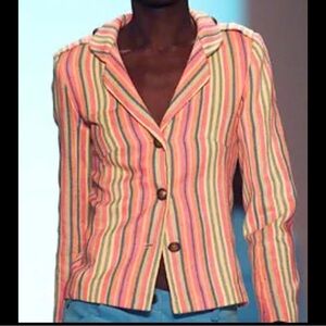 ISO Matthew Williamson striped pink green jacket blazer aso Jessica Simpson